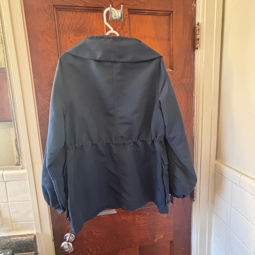 NWT Ann Taylor Women’s Waterproof, Cinched Anorak Teal Blue Raincoat CLASSY!!! - Picture 10 of 15